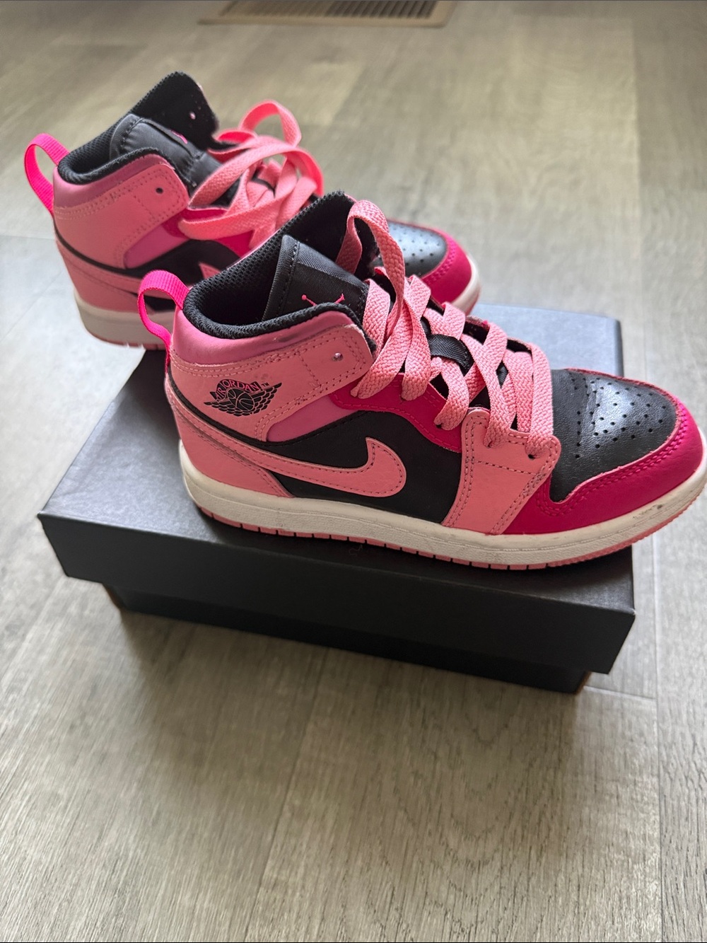 Nike Kids High-Top Sneakers in Pink and Black